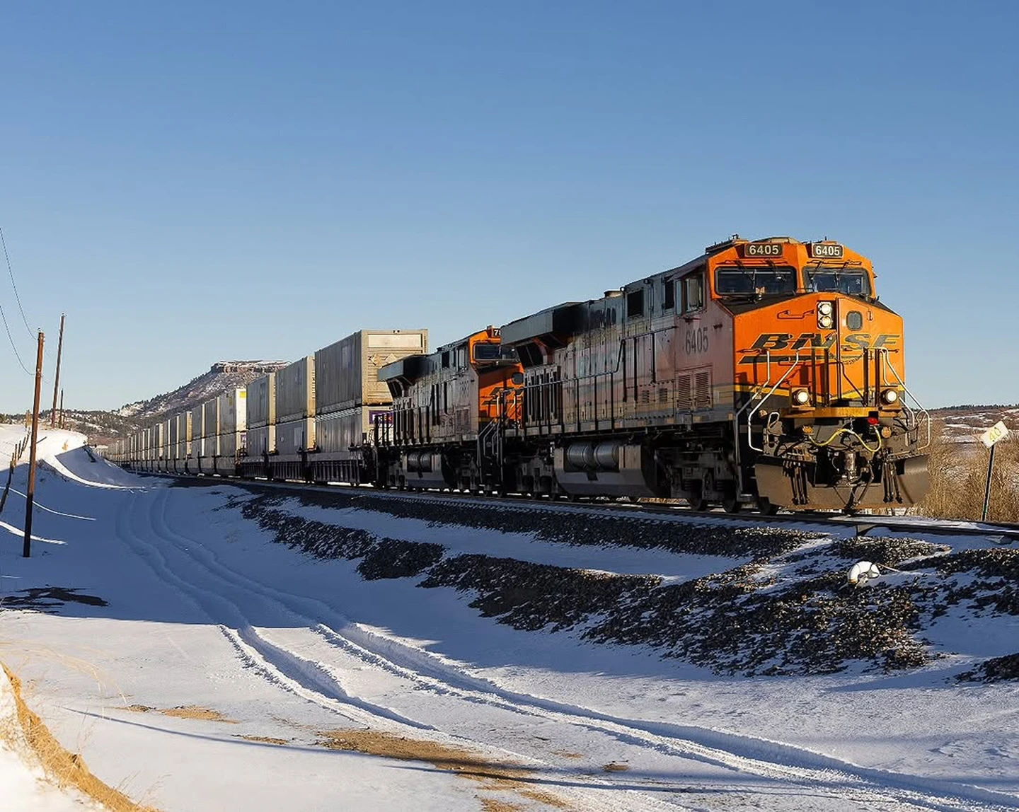 BNSF Train on a snowy background