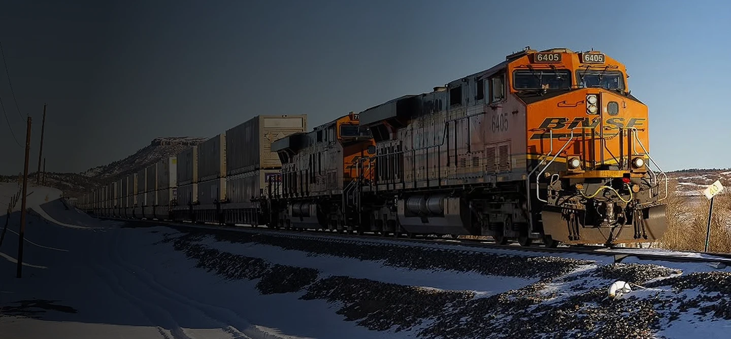 BNSF Train on snowy environment