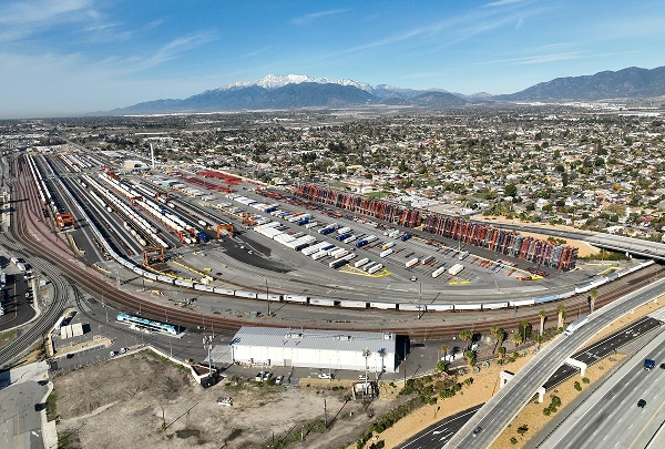 Aerial view of BNSF tracks